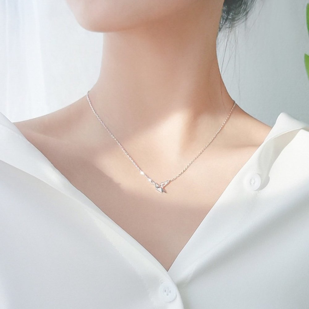 [Set of 2] 925 Sterling Silver Diamond Paper Crane - Picture 3 of 8